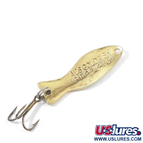 Vintage   Al's gold fish, 3/16oz Gold fishing spoon #2043