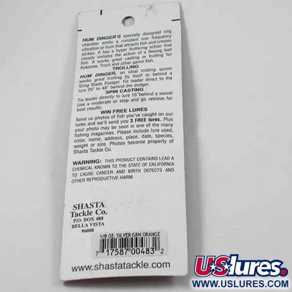  Shasta Tackle Humdinger, 1/8oz Red / Brown Metallic fishing spoon #2048