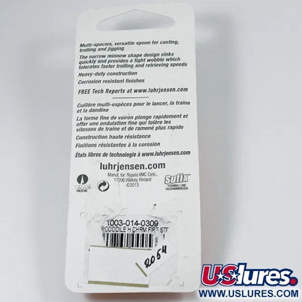  Luhr Jensen Krocodile Die #3, 1/3oz Hammered Nickel / Red fishing spoon #2054