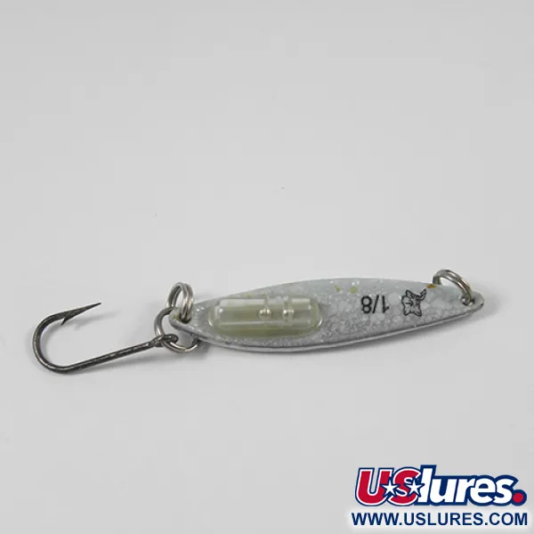 Vintage   Blue Fox Rattle Flash Jiggin' Spoon, 1/8oz Snow Pearl fishing spoon #2059
