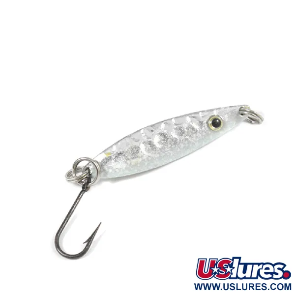 Vintage   Blue Fox Rattle Flash Jiggin' Spoon, 1/8oz Snow Pearl fishing spoon #2059