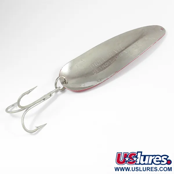 Vintage  Eppinger Dardevle Trolldevle, 1 1/3oz Red / White / Nickel fishing spoon #2060