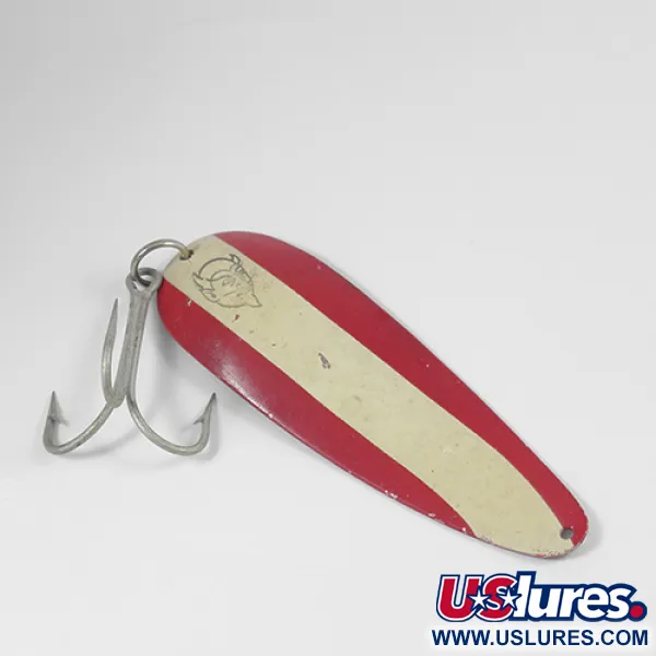 Vintage  Eppinger Dardevle Trolldevle, 1 1/3oz Red / White / Nickel fishing spoon #2060