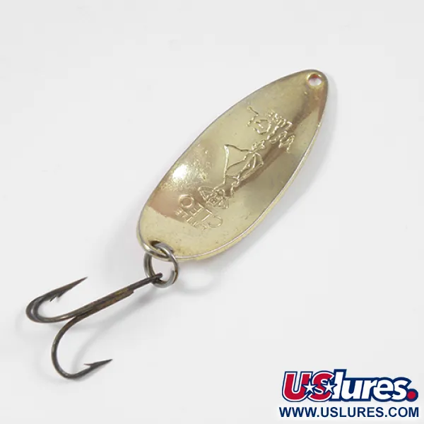 Vintage  Seneca Little Cleo (Hula Girl), 1/2oz Gold / Orange fishing spoon #2066