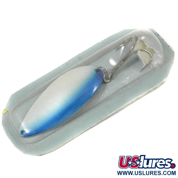  Seneca Little Cleo (Hula Girl), 3/4oz White Pearl / Blue / Nickel fishing spoon #2070
