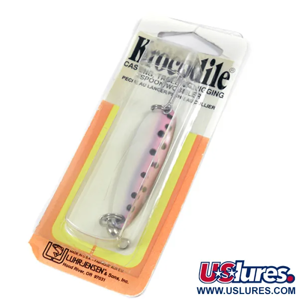  Luhr Jensen Krocodile Die #3, 1/3oz Rainbow Trout / Nickel fishing spoon #2073