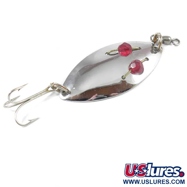 Vintage  Hofschneider Red Eye junior, 2/5oz Nickel / Red Eyes fishing spoon #2074