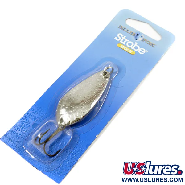   Blue Fox Strobe Tear Drop Spoon, 2/5oz Hammered Nickel fishing spoon #2079