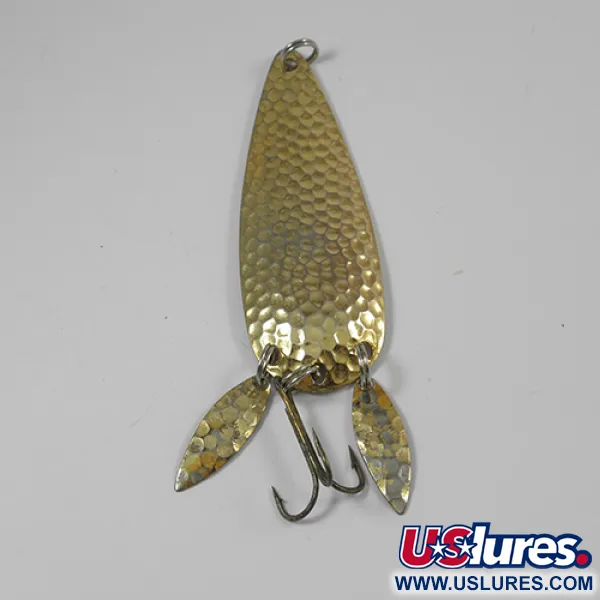 Vintage  Marathon Bait Company Marathon 2, 1/2oz Hammered Gold fishing spoon #2080