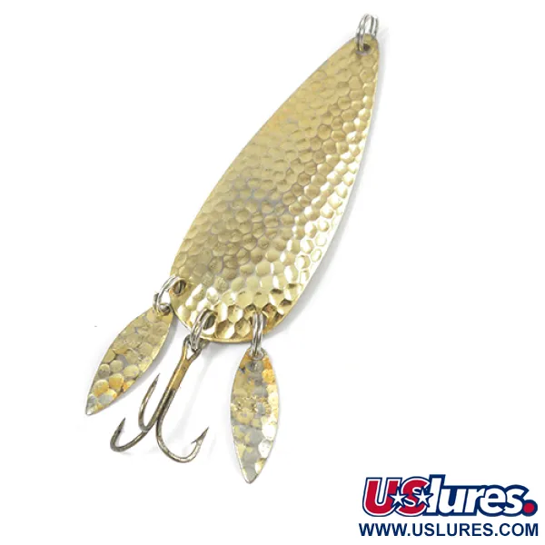 Vintage  Marathon Bait Company Marathon 2, 1/2oz Hammered Gold fishing spoon #2080
