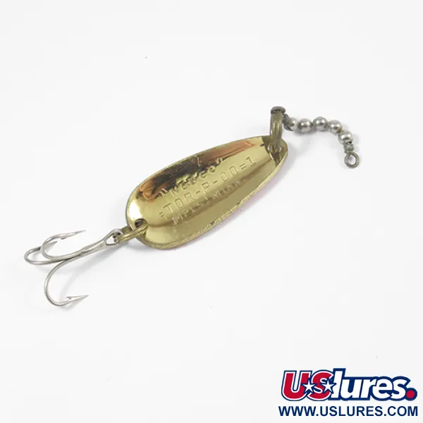 Vintage   Nebco Tor-P-Do, 1/4oz Hammered Gold / Red fishing spoon #2082