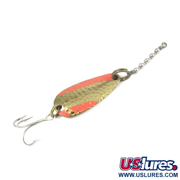 Vintage   Nebco Tor-P-Do, 1/4oz Hammered Gold / Red fishing spoon #2082