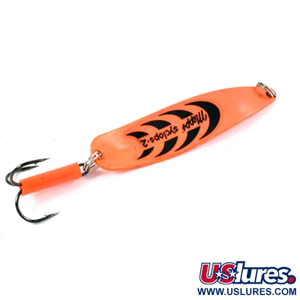 Vintage   Mepps Syclops 2, 3/5oz Fluorescent Orange fishing spoon #2090
