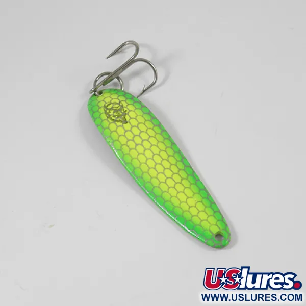 Vintage  Eppinger Dardevle Cop-E-Cat 7400, 1/2oz Yellow / Green / Nickel fishing spoon #2094