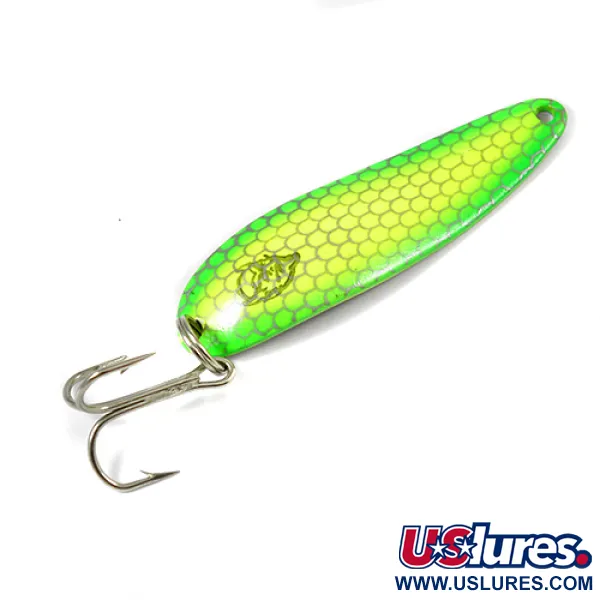 Vintage  Eppinger Dardevle Cop-E-Cat 7400, 1/2oz Yellow / Green / Nickel fishing spoon #2094
