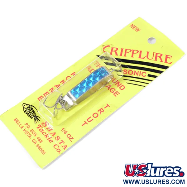  Shasta Tackle Cripplure, 1/4oz Nickel / Blue fishing spoon #2103
