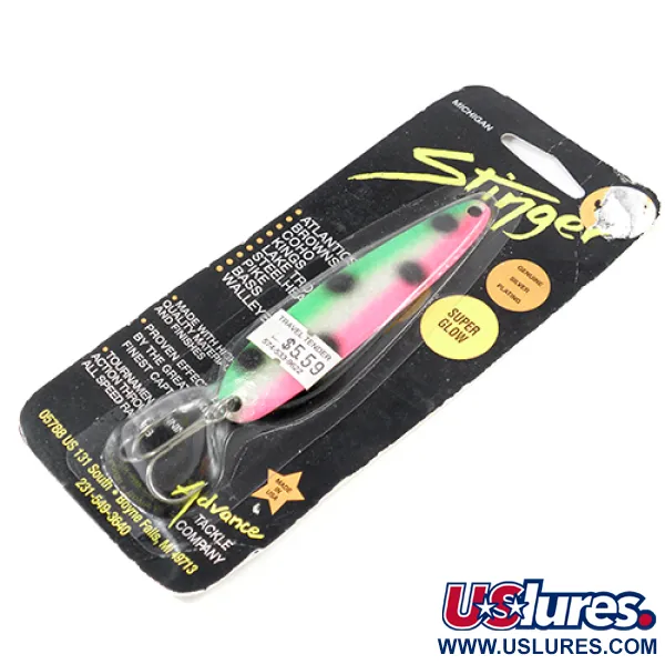   Michigan Stinger Glow, 2/5oz Rainbow Trout Glow in Dark fishing spoon #2106
