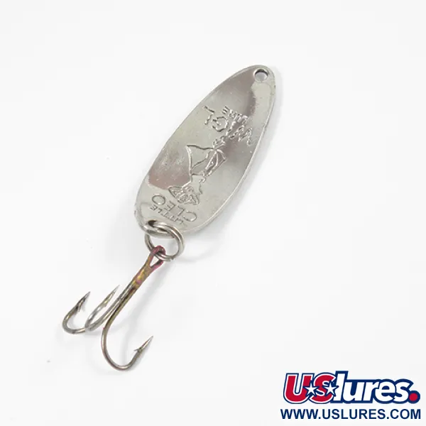 Vintage  Seneca Little Cleo (Hula Girl), 1/3oz Nickel / Red fishing spoon #2107