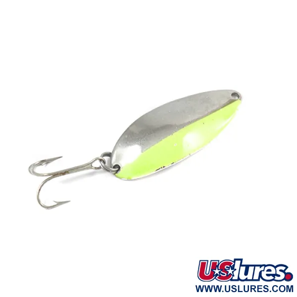 Vintage  Seneca Little Cleo (Hula Girl), 1/2oz Nickel / Green fishing spoon #2108