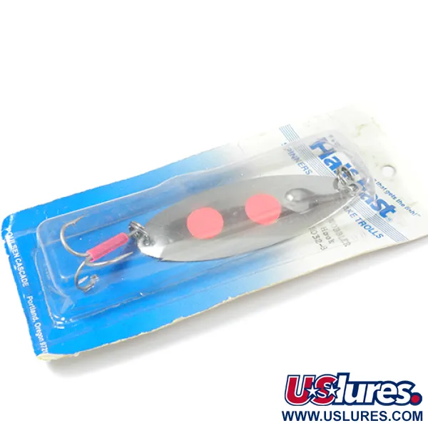   Poulsen Half-Fast, 3/5oz Nickel / Red fishing spoon #2113
