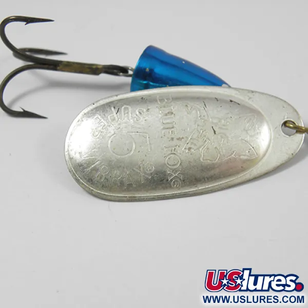 Vintage   Blue Fox Super Vibrax 5, 1/2oz Silver / Blue spinning lure #2115