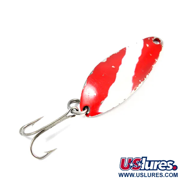 Vintage  Seneca Little Cleo, 1/4oz Red / White / Nickel fishing spoon #2120