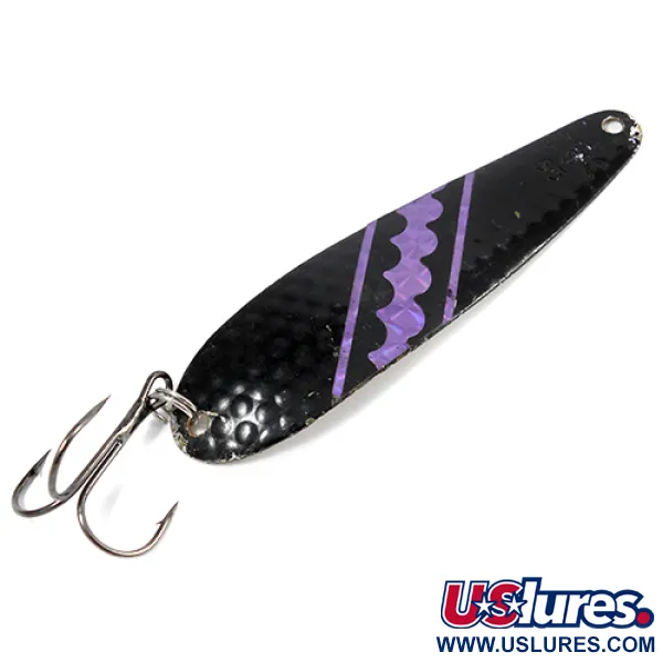 Vintage   Calcutta 55, 2/5oz Black / White / purple fishing spoon #2125
