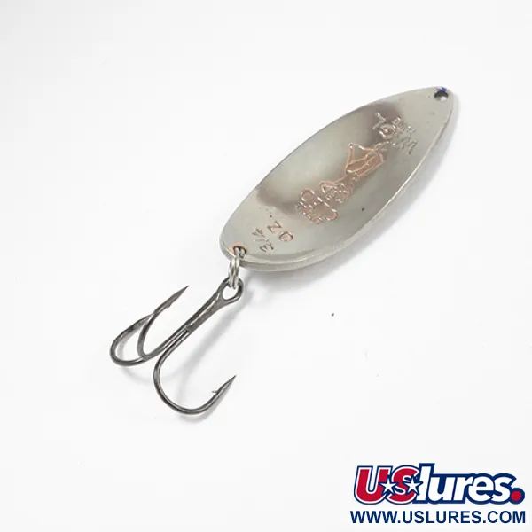 Vintage  Seneca Little Cleo (Hula Girl), 3/4oz Nickel / Blue fishing spoon #2128