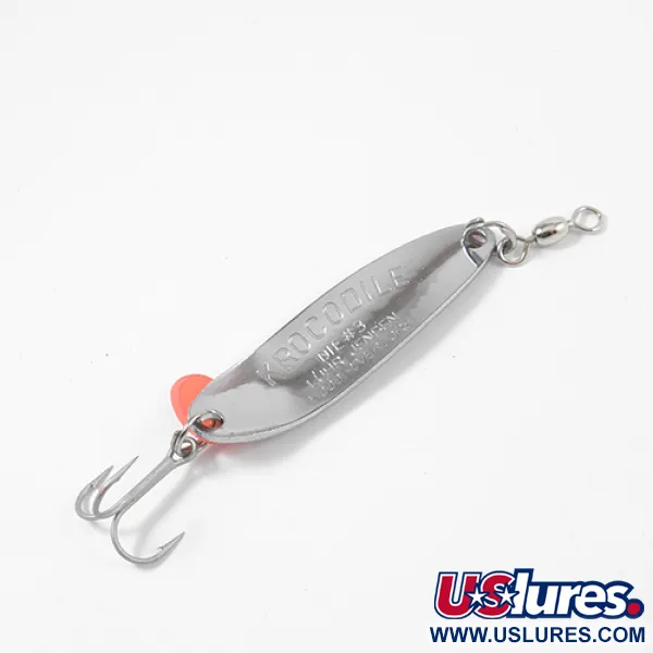  Luhr Jensen Krocodile Die #3, 1/3oz Nickel / Red fishing spoon #2133