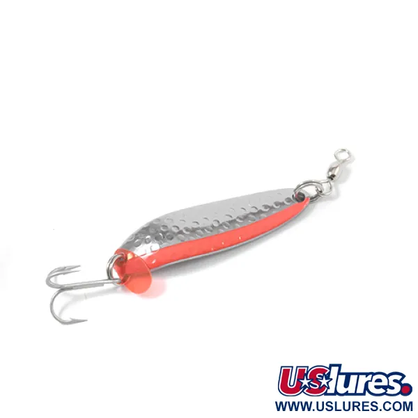  Luhr Jensen Krocodile Die #3, 1/3oz Nickel / Red fishing spoon #2133