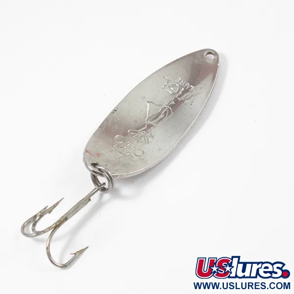 Vintage  Seneca Little Cleo (Hula Girl), 1/2oz Nickel / Orange fishing spoon #2142