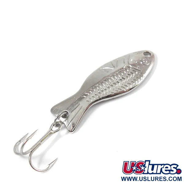 Vintage   Al's gold fish, 3/16oz Nickel fishing spoon #2145