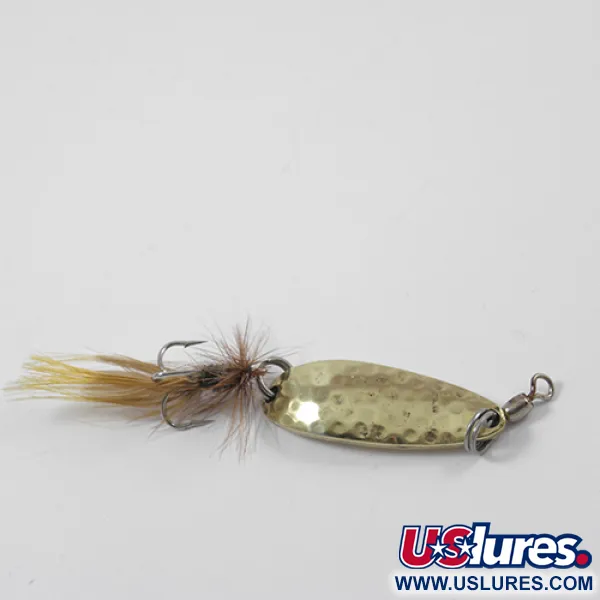 Vintage  Luhr Jensen Krocodile, 1/3oz Hammered Brass fishing spoon #2155