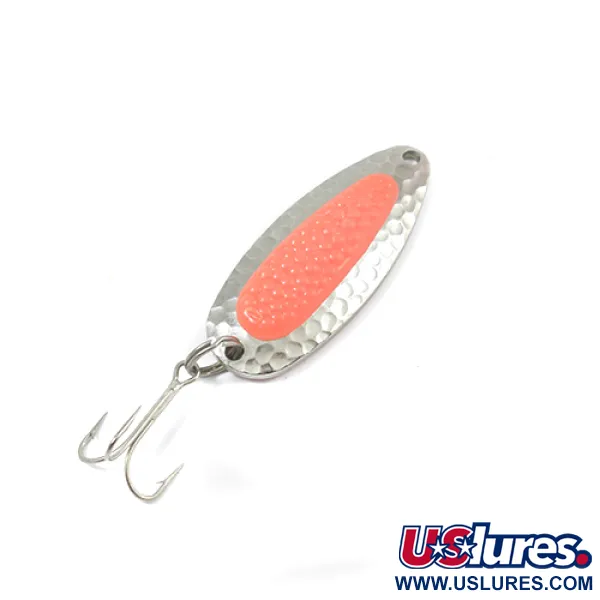 Vintage   Blue Fox Pixee , 1/2oz Hammered Nickel / Orange fishing spoon #2162