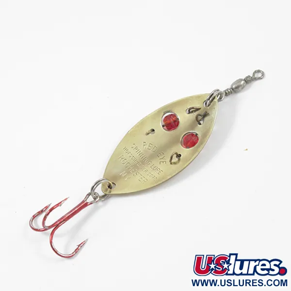 Vintage  Hofschneider Red Eye junior, 2/5oz Gold / Red Eyes fishing spoon #2165