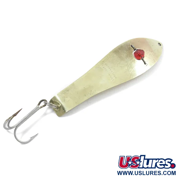 Vintage  Unknown Perfection Lake Trout, 1 1/4oz Gold / Red Eye fishing spoon #2166