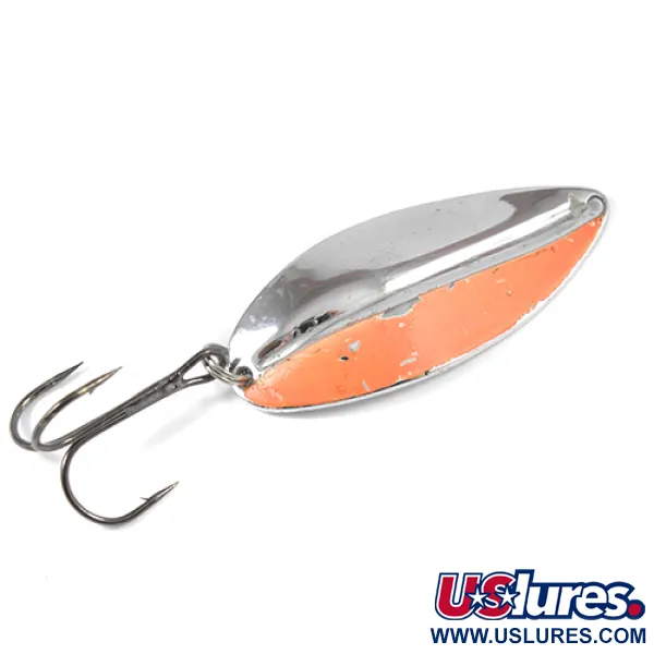 Vintage  TODDCO Main liner , 3/4oz Nickel / Orange fishing spoon #2174
