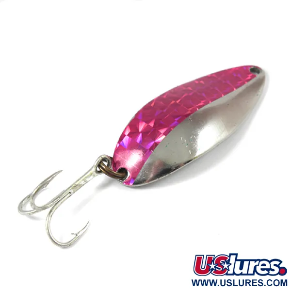 Vintage  Seneca Little Cleo (Hula Girl), 1/2oz Nickel / Pink fishing spoon #2176
