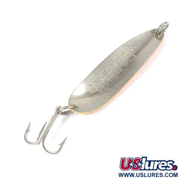 Vintage  Eppinger Dardevle Cop-E-Cat 7400, 1/2oz Yellow / Orange / Nickel fishing spoon #2177