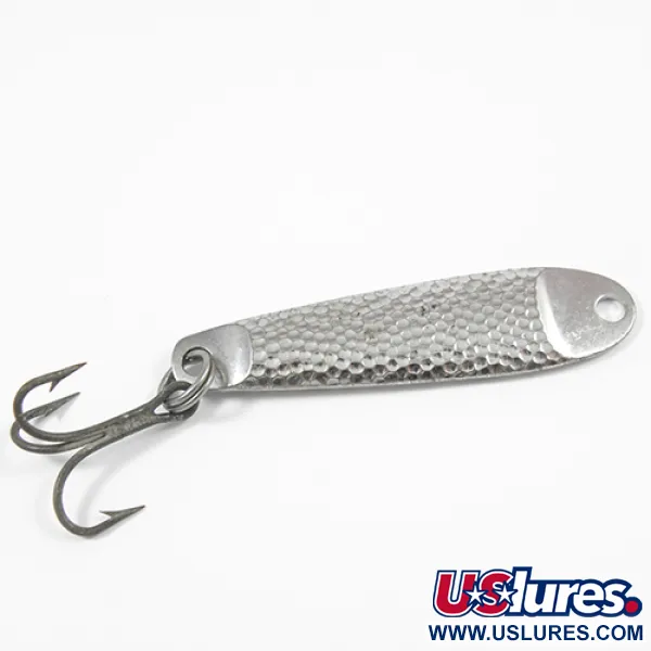 Vintage  Unknown Jig Lure, 1/2oz Hammered Nickel fishing spoon #2183
