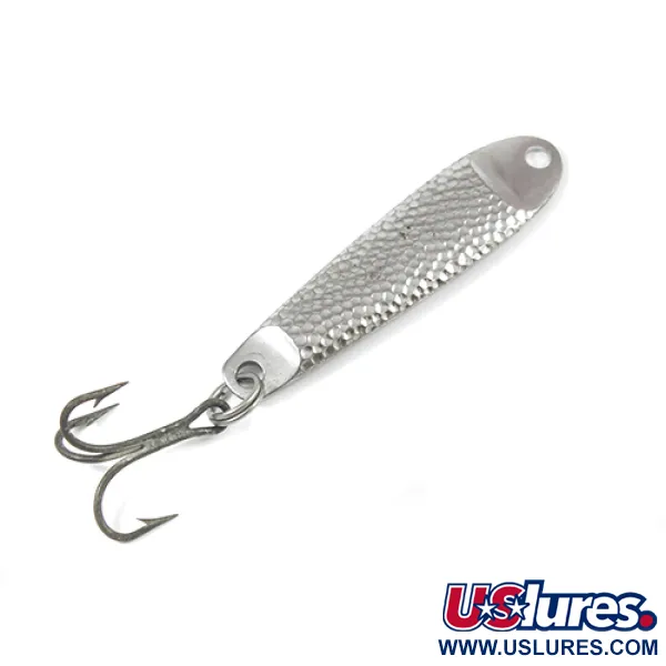 Vintage  Unknown Jig Lure, 1/2oz Hammered Nickel fishing spoon #2183