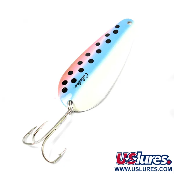 Vintage   Cabela's , 2/3oz Rainbow Trout / Nickel fishing spoon #2186