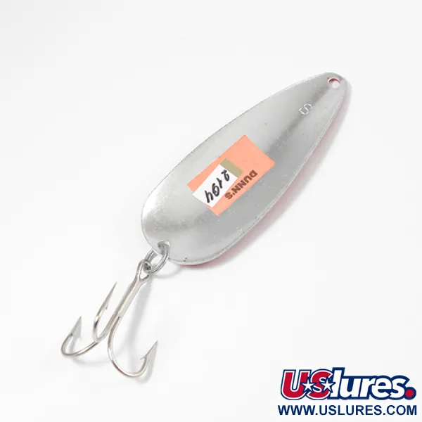 Vintage  Worth Chippewa, 1/2oz Red / White / Nickel fishing spoon #2194