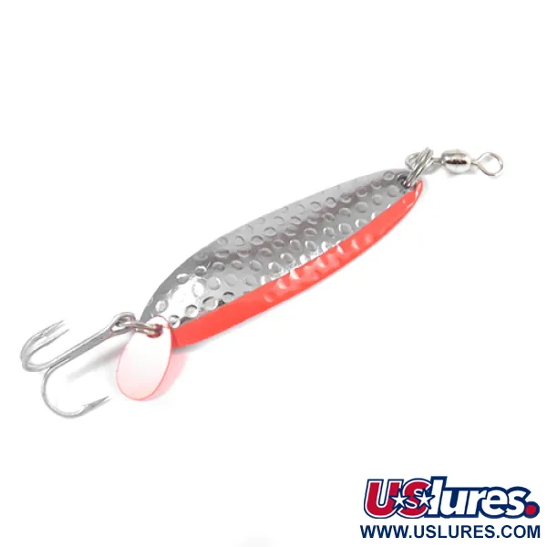  Luhr Jensen Krocodile Die #3, 1/3oz Hammered Nickel / Orange fishing spoon #2196