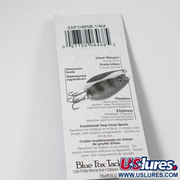   Blue Fox Strobe Tear Drop Spoon, 1/4oz Hammered Nickel / Blue fishing spoon #2198