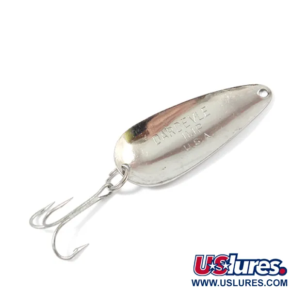 Vintage  Eppinger Dardevle Imp, 2/5oz Hammered Nickel fishing spoon #2200