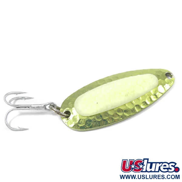 Vintage   Blue Fox Pixee UV, 1/2oz Green Gold / Fluorescent Yellow (Glow in UV light, Fluorescent) fishing spoon #2206