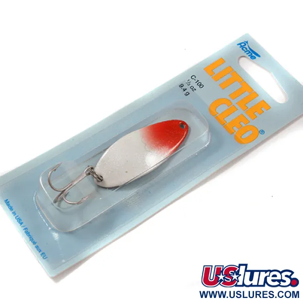  Acme Little Cleo, 1/3oz White / Red fishing spoon #2219
