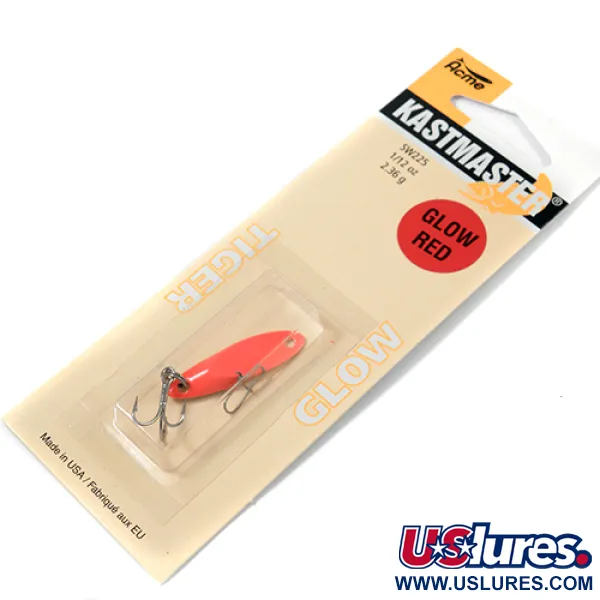  Acme Kastmaster Glow, 3/32oz Red Glow (Red) Glow in Dark fishing spoon #2220