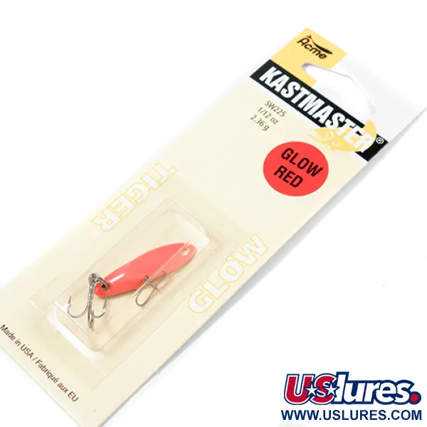  Acme Kastmaster Glow, 3/32oz Red Glow (Red) Glow in Dark fishing spoon #2230